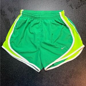 Nike Girl’s Dri-Fit  Vibrant Kelly Green and Lime Running Shorts Size XS